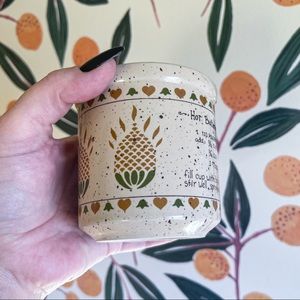 Hot Buttered Rum Recipe Mug - Speckled Ceramic Design VTG